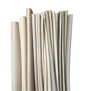 20 Designer Cream Faux Leather Fabric Swatches Quilting Crafts Sewing Upholstery